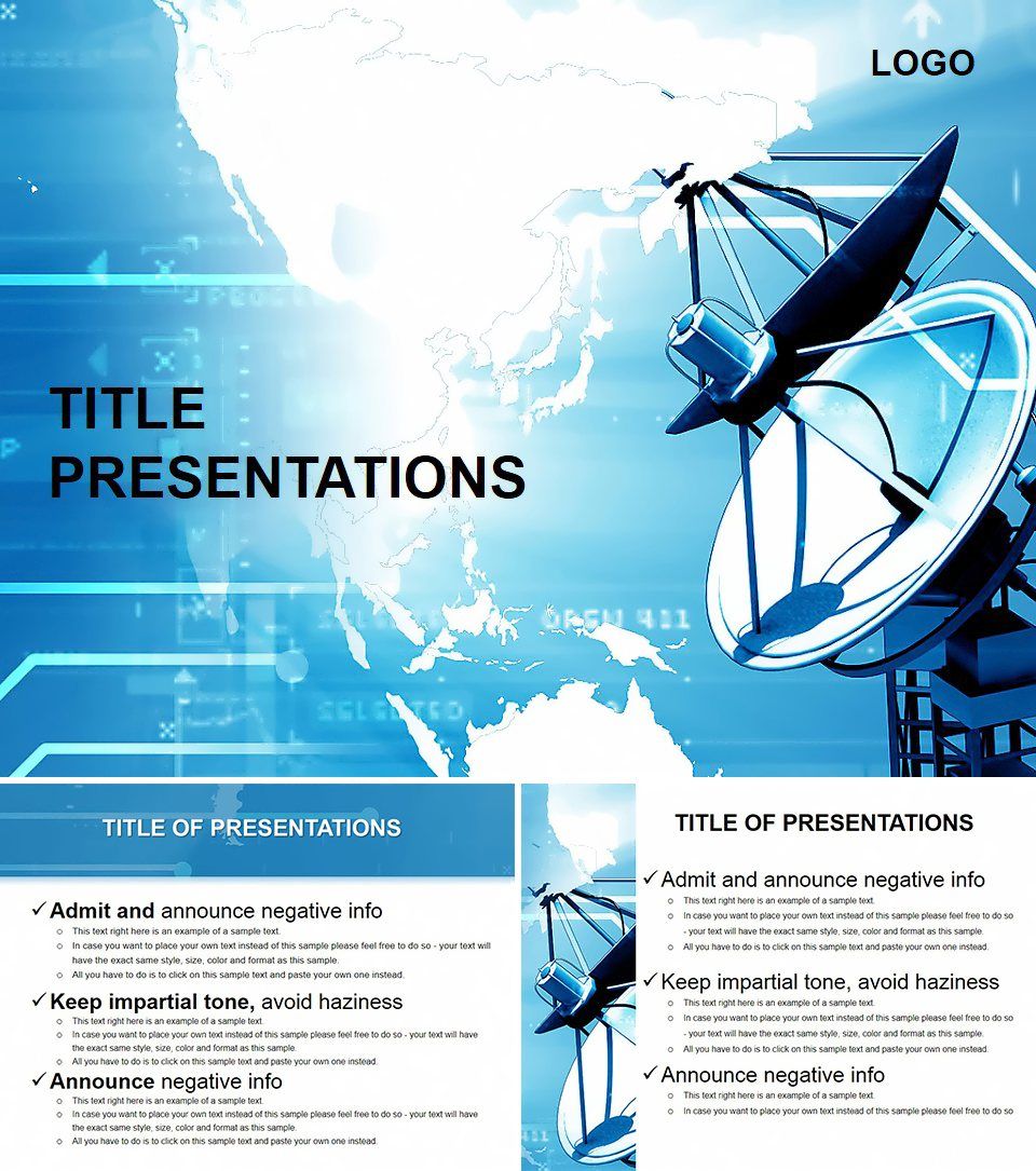 Global Satellite Communication System PowerPoint Templates