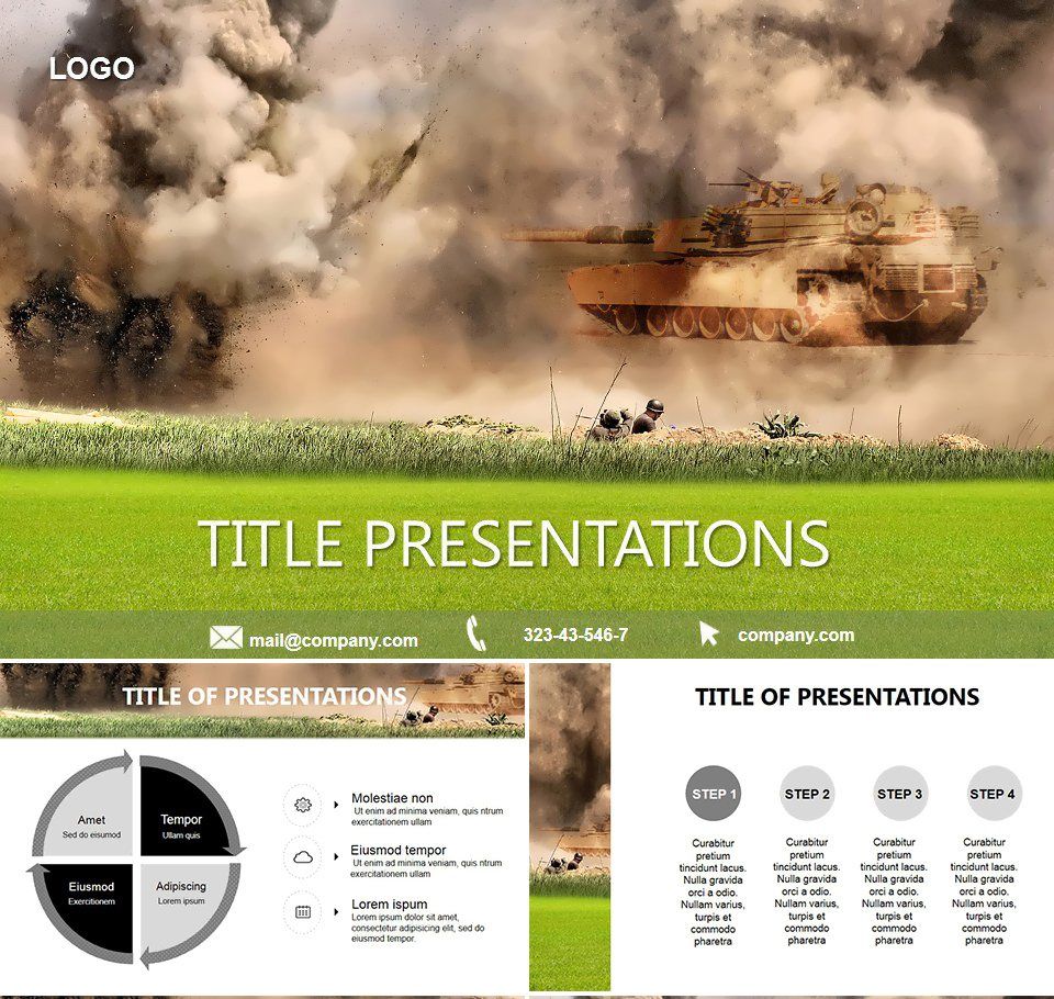 Mortar Explosions PowerPoint template | ImagineLayout.com