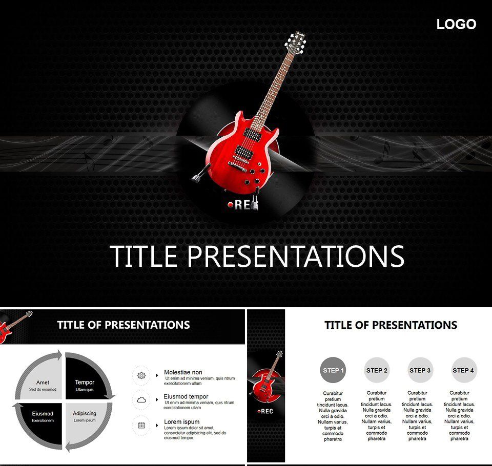 Recording Guitar PowerPoint Templates