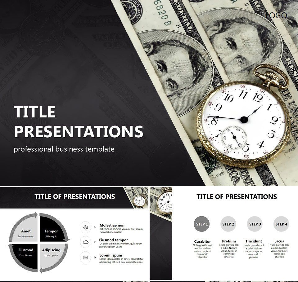 Good Time Become Rich PowerPoint template