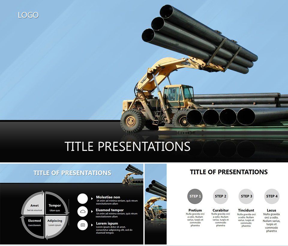 Industry Tubing PowerPoint Template, Background for Presentation