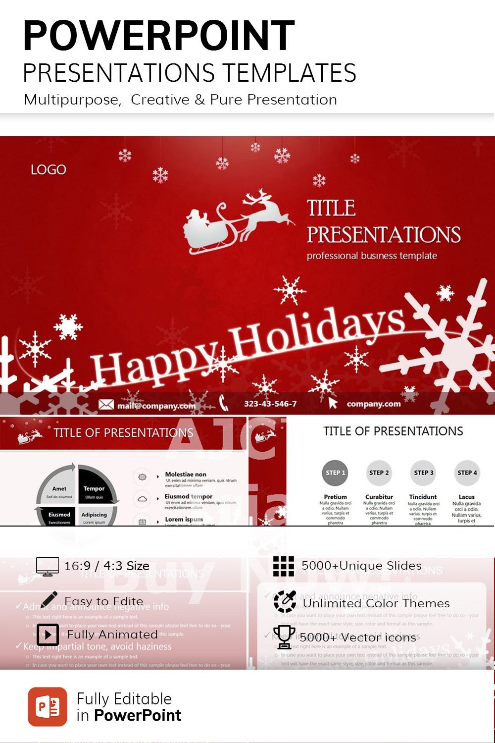 christmas and holiday themed powerpoint templates