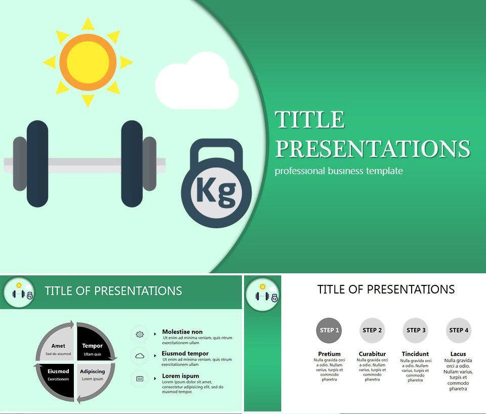 Weight Lifting PowerPoint Template Professional Infographic Slides