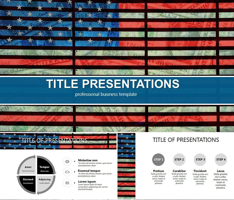 Unique Us Flag Powerpoint Templates