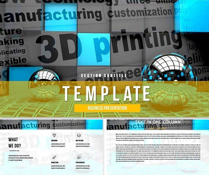 3D models Printing PowerPoint template