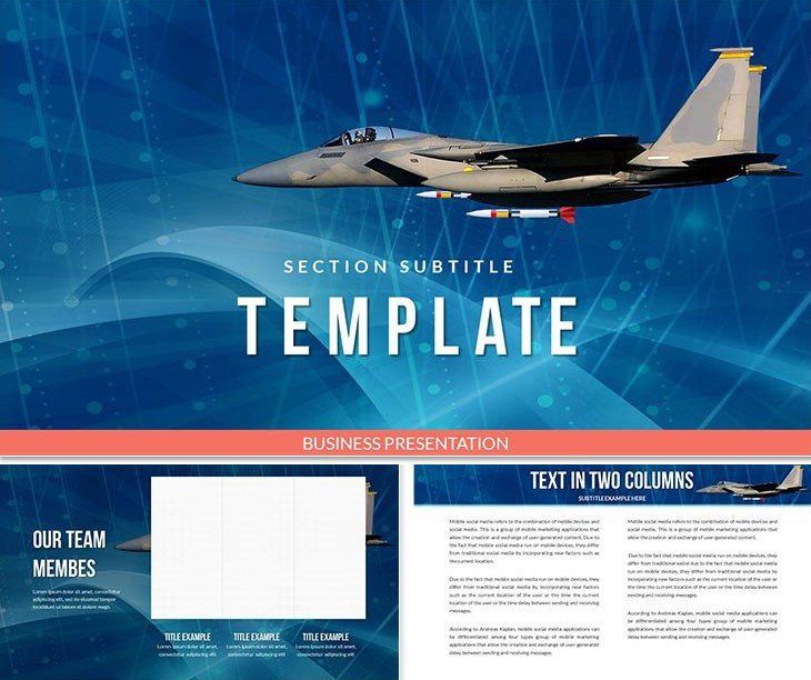 Airplane with Missiles PowerPoint template Presentation