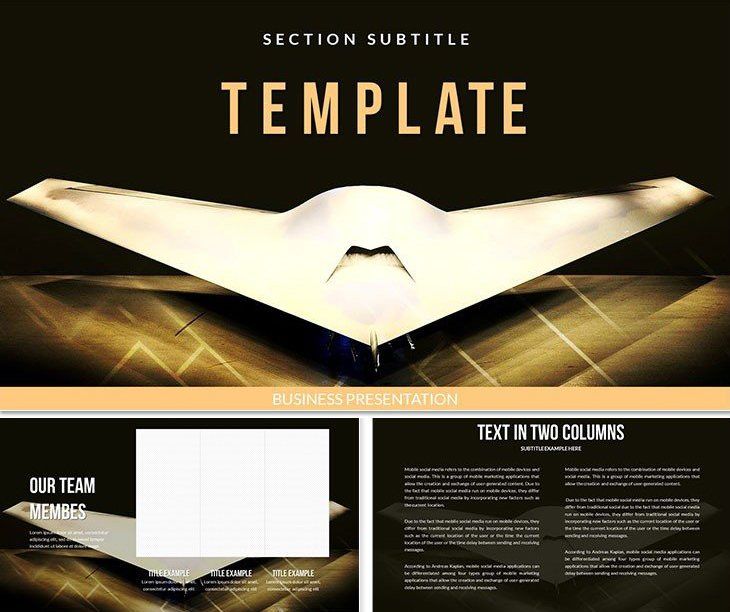 Airplane invisible Stealthy PowerPoint template