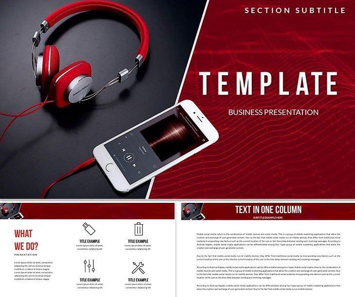 Smartphone and Headphones PowerPoint template