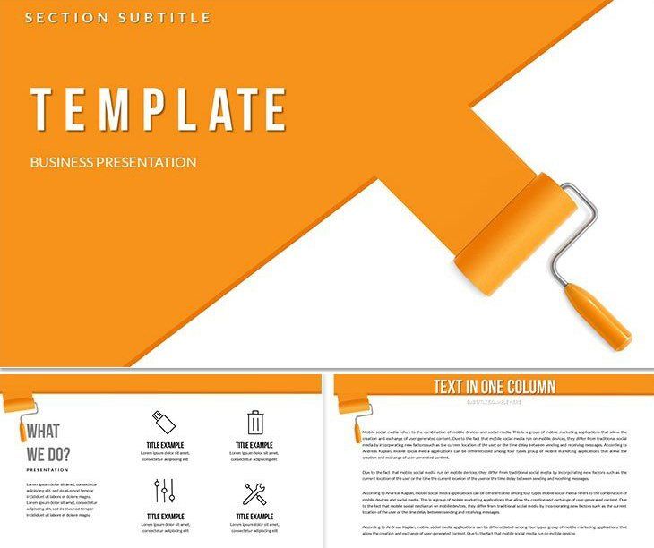 Technique to Paint Walls with Roller PowerPoint Template Download