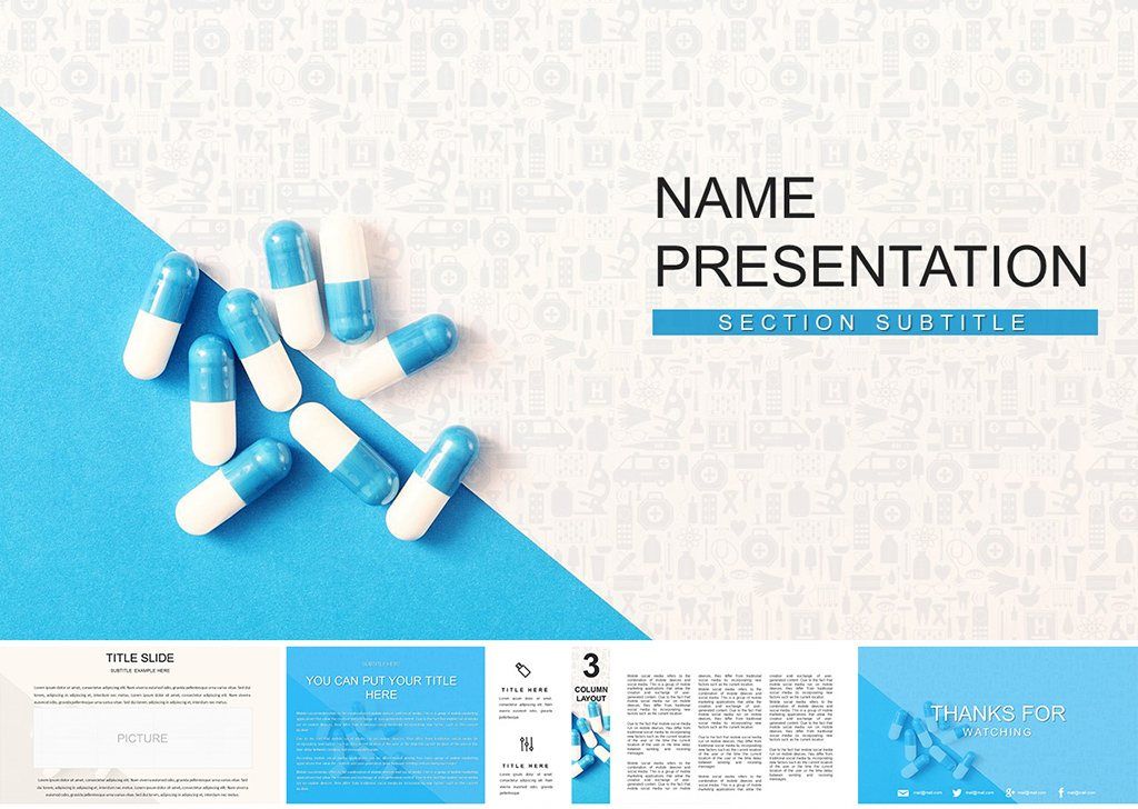 Pharmacy Prescription drugs PowerPoint template  