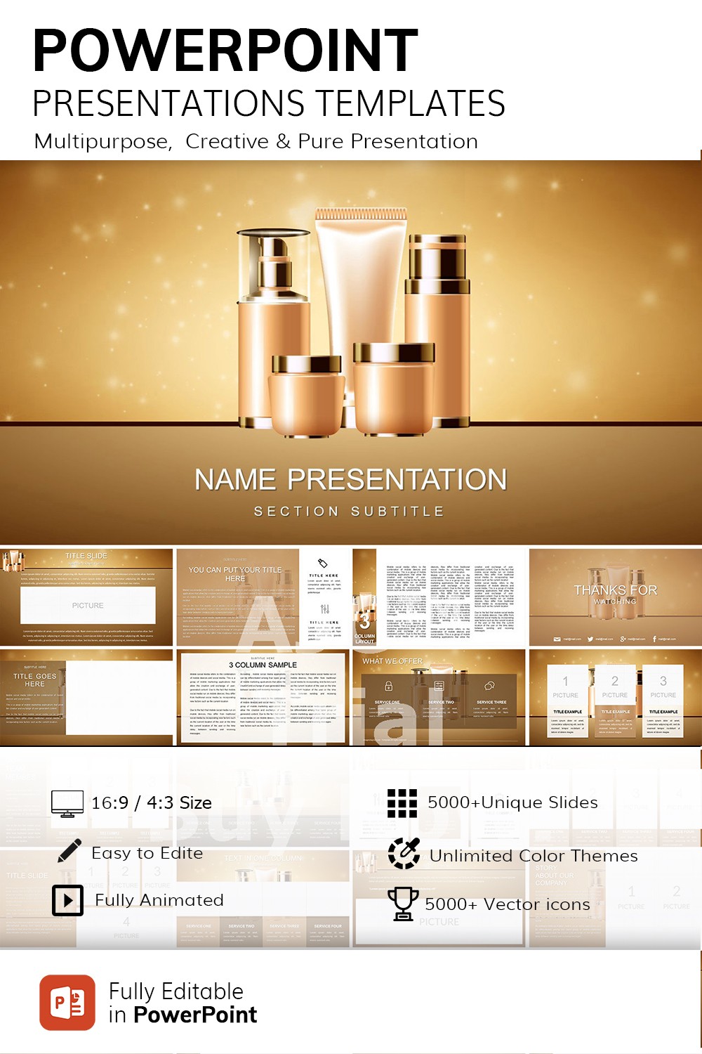 Perfumes And Cosmetics Powerpoint Template