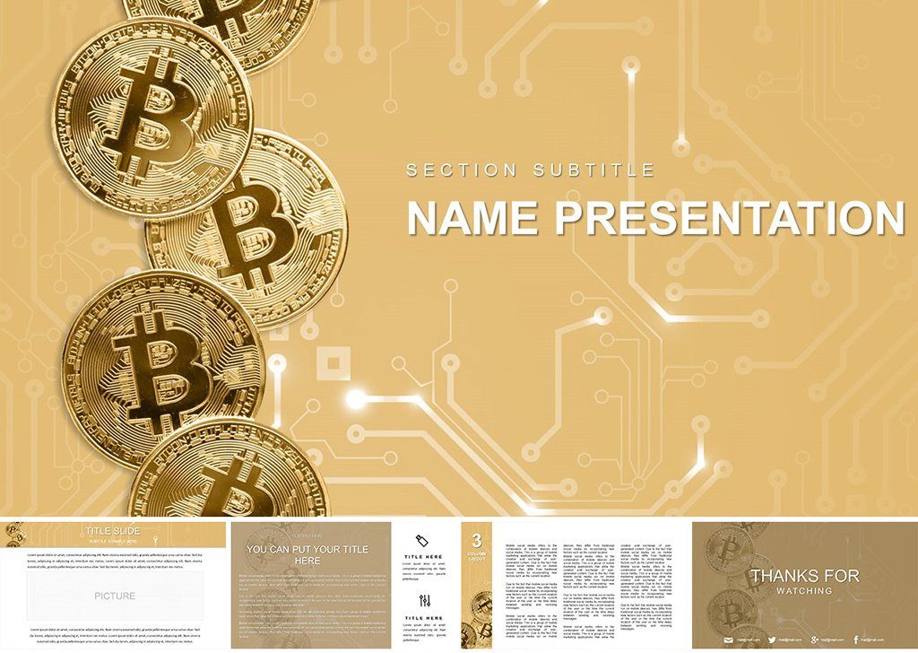 Bitcoin Online Course Cryptocurrency PowerPoint template
