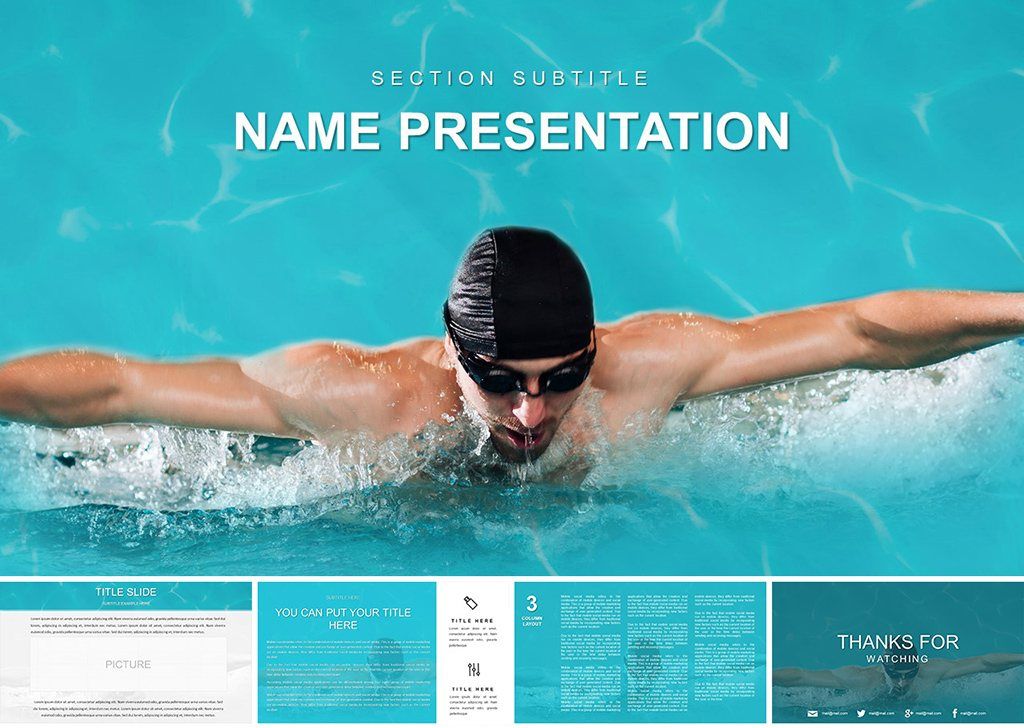 Freestyle Swimming PowerPoint template