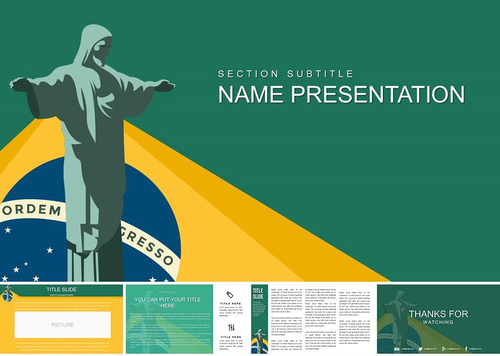 Beautiful Destinations Brazil PowerPoint Template