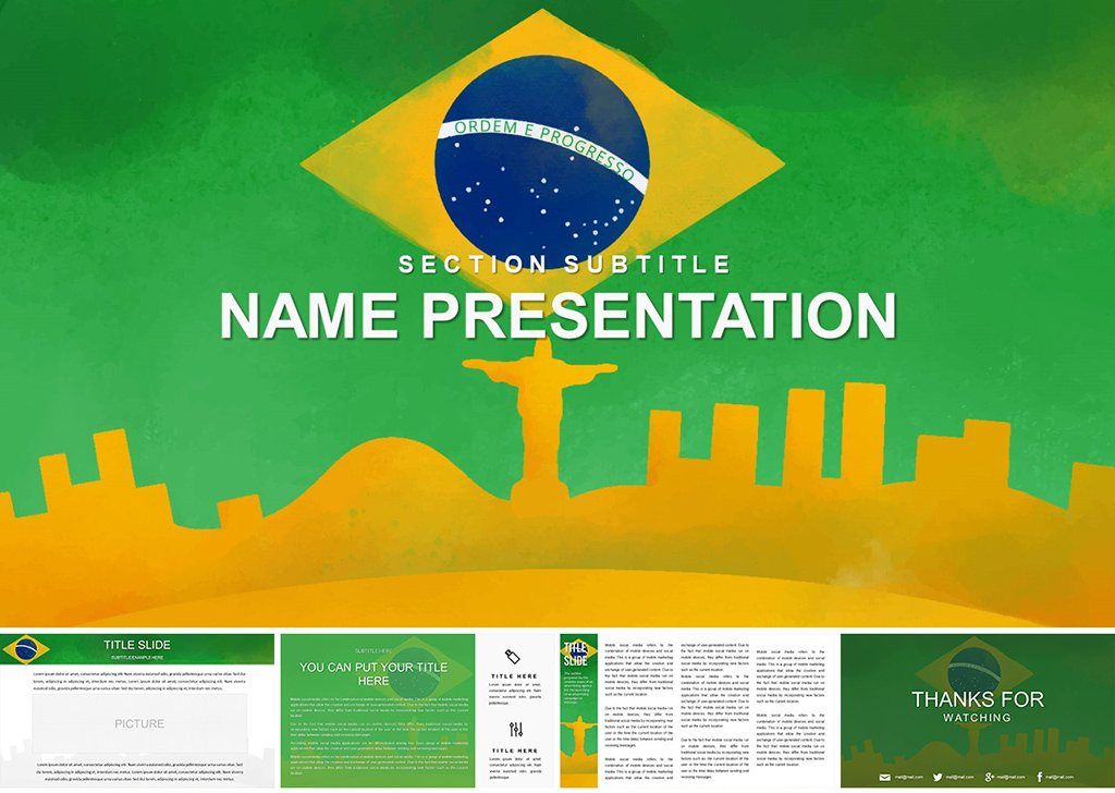 Brazil Vacation Travel Guide PowerPoint Template | ImagineLayout.com