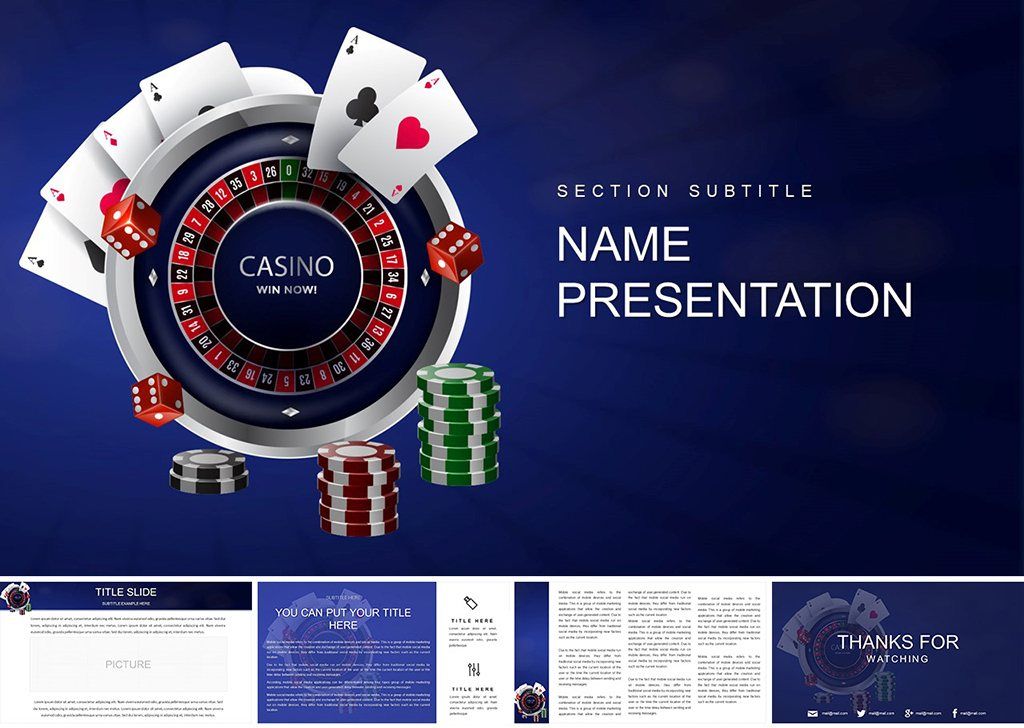 Casino Royale Blackjack and Roulette PowerPoint Template