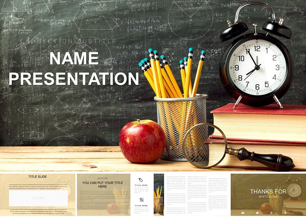 School Day - Lessons and Breaks PowerPoint template