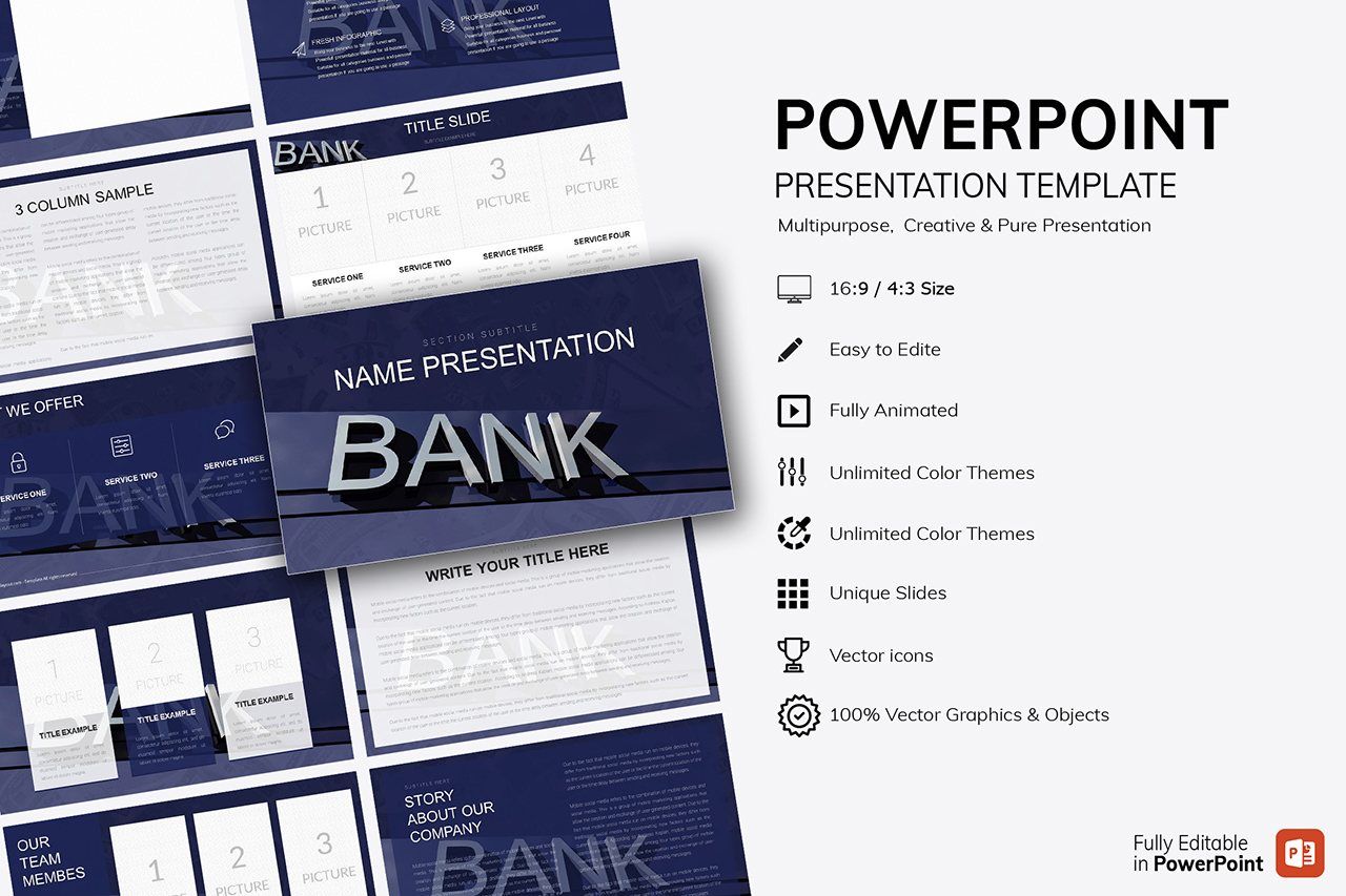 Banking, Credit Cards, Loans PowerPoint Template