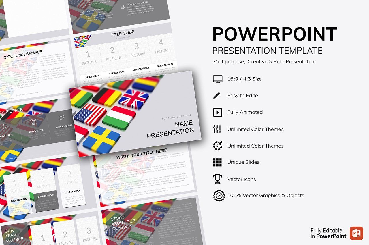 Country Flags PowerPoint template