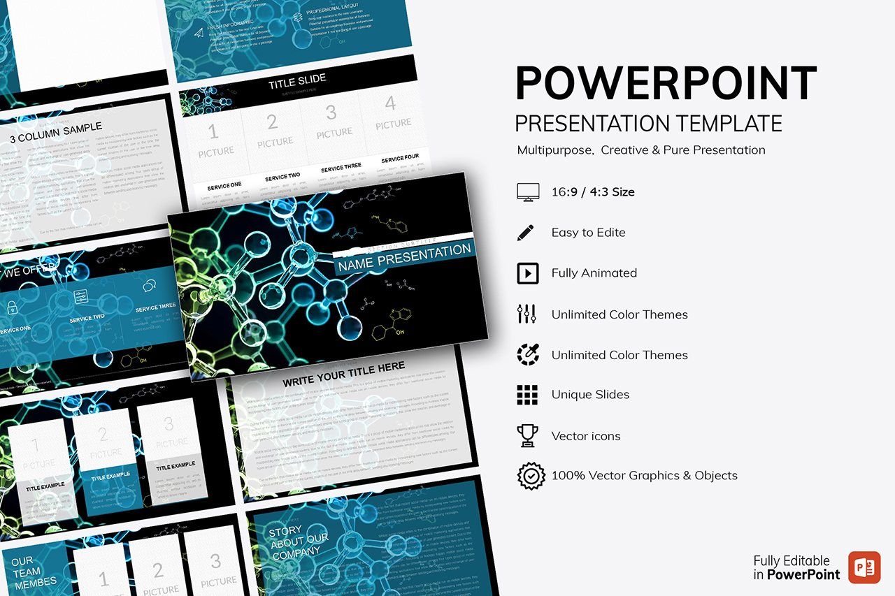 Chemistry Poster PowerPoint Template for Educators