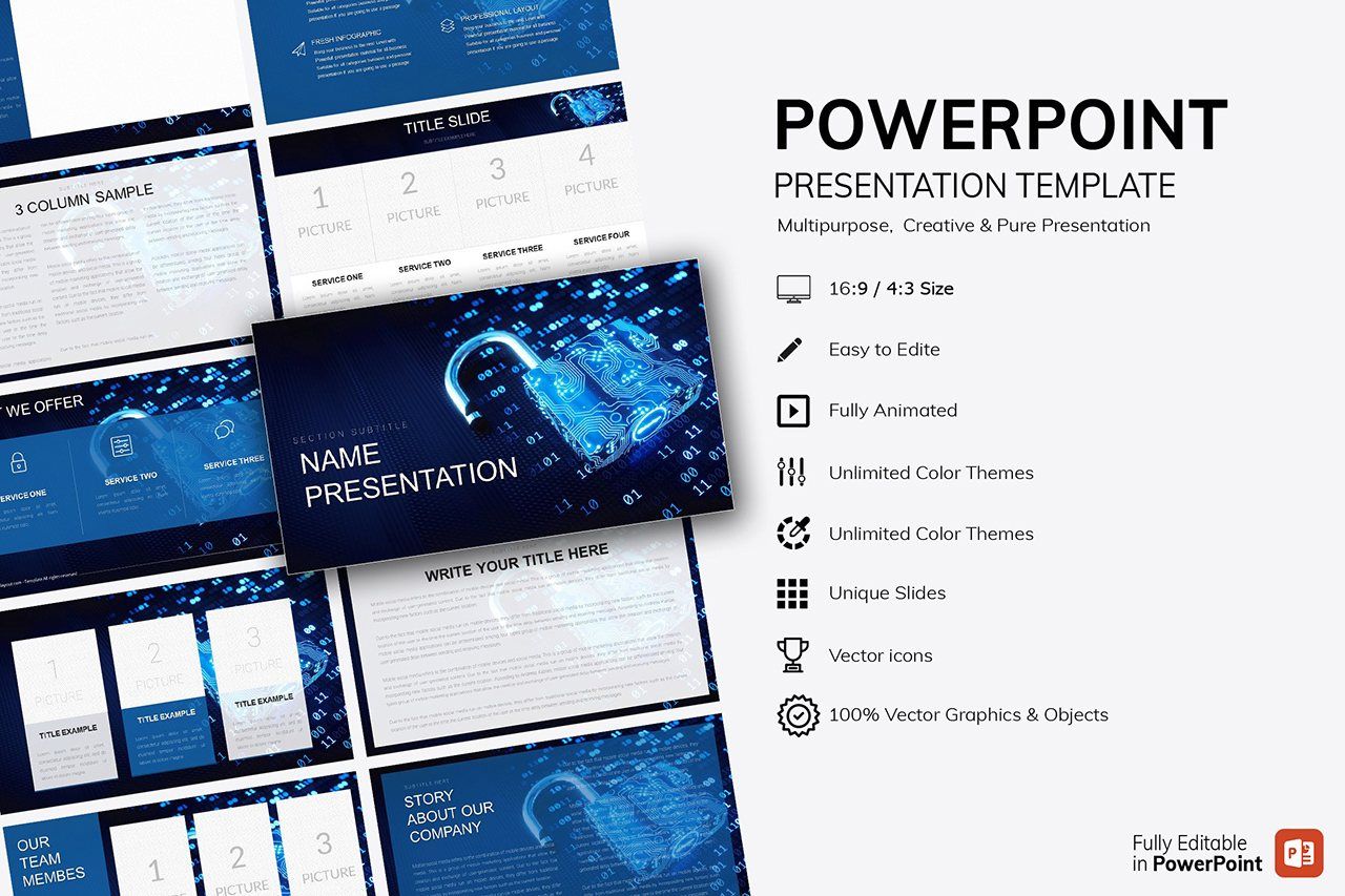 Cyber Security Cybercrime PowerPoint template