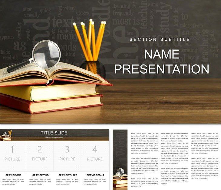 Educational Lessons template for PowerPoint presentation