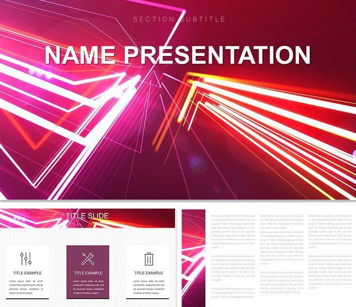 Abstract vector lines PowerPoint template for presentation