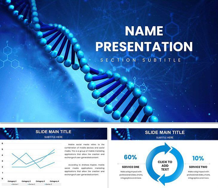 3D Visualization DNA PowerPoint template